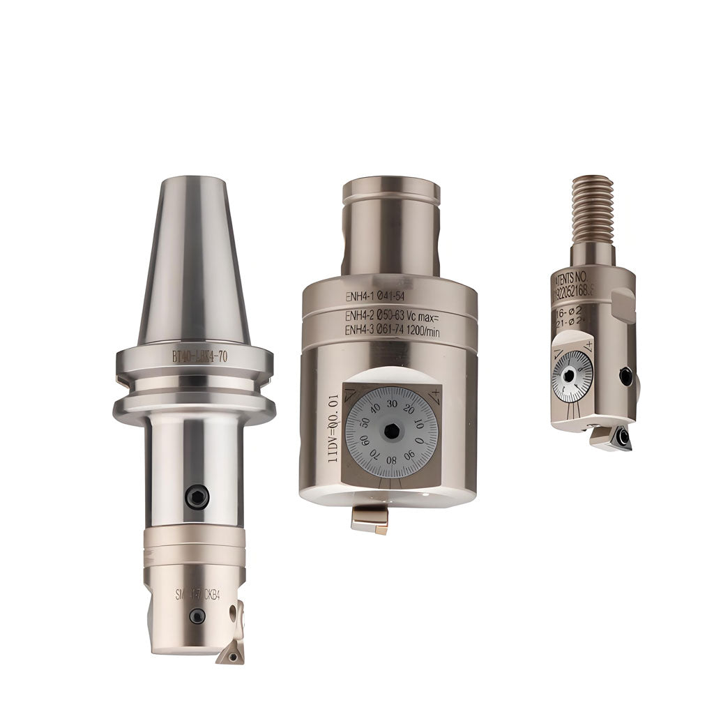 Adjustable double-edged rough boring machine tool head with micro-adjustment head, tungsten carbide tool holder