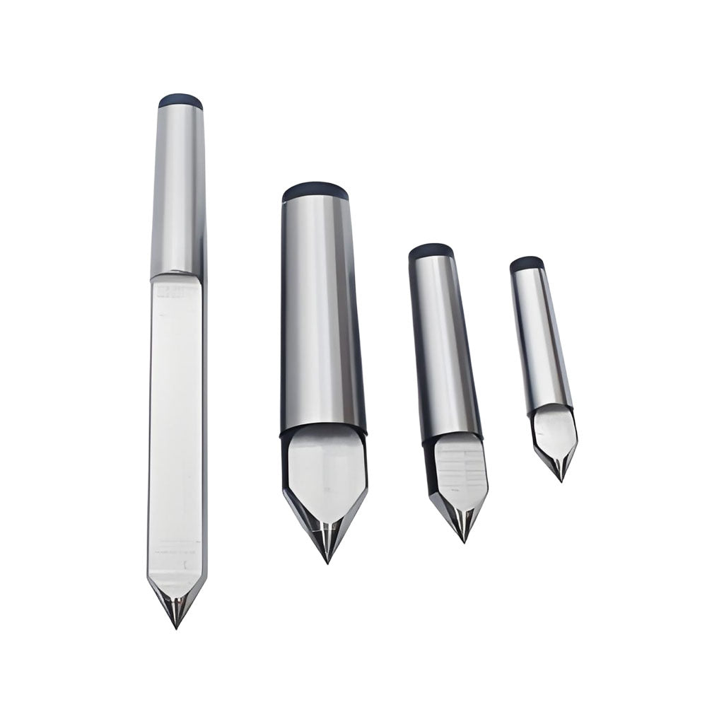 High-precision carbide semi-notched centers for hard grinding machines; Morse 23456# tail center with large-head fixed carbide center.